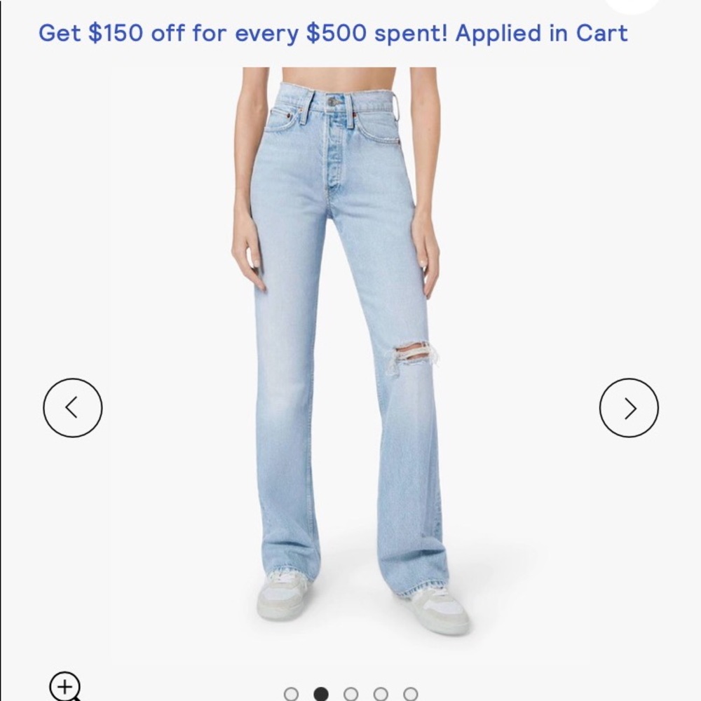 Re/done 90s high rise loose jeans - light worn